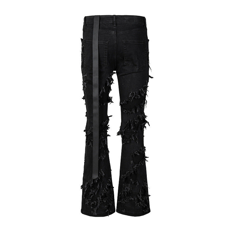 High Street Tide Brand RO Style Erosion High Elastic Pants