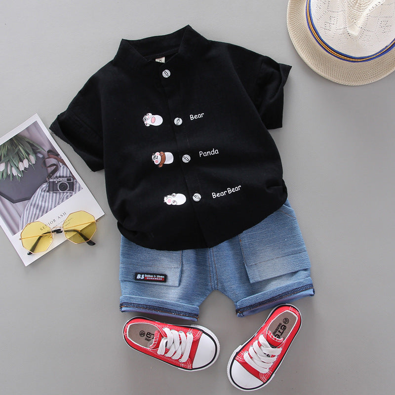 Fashion Personality Villain Shirt Shorts Children's Suit