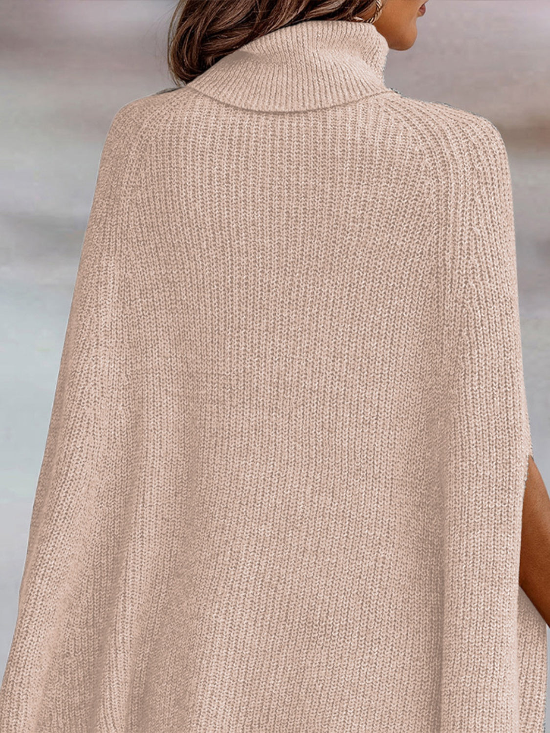 Turtleneck Dolman Sleeve Poncho 