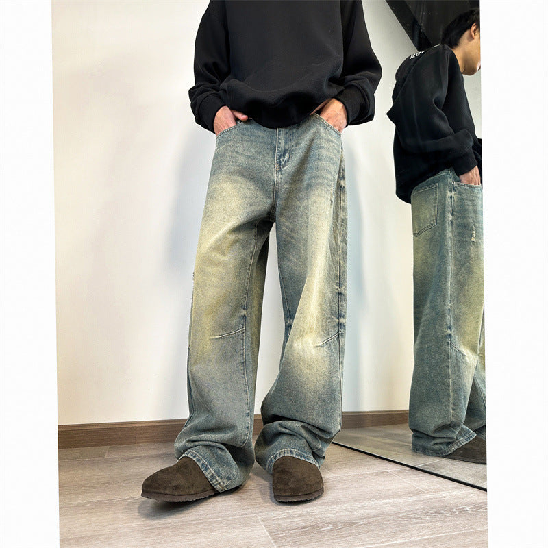 Jeans Men's Loose Straight Mop Pants