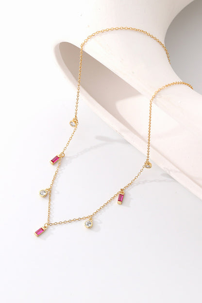 18K Gold Plated Multi-Charm Chain Necklace 