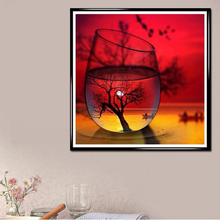 Sunset Theme Diamond Painting, 5D Embroidery, Cross Stitch