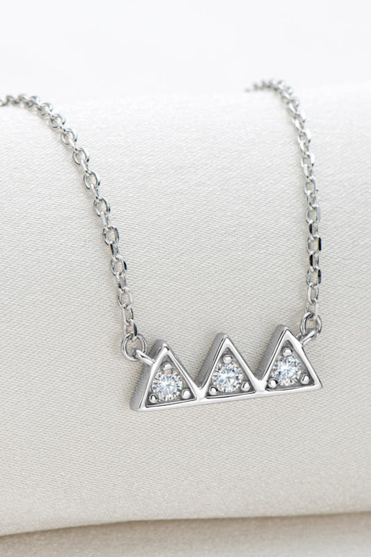 Moissanite Triangle Platinum-Plated Necklace 