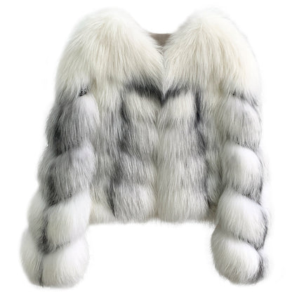 High End Marble Fox Fur Coat 