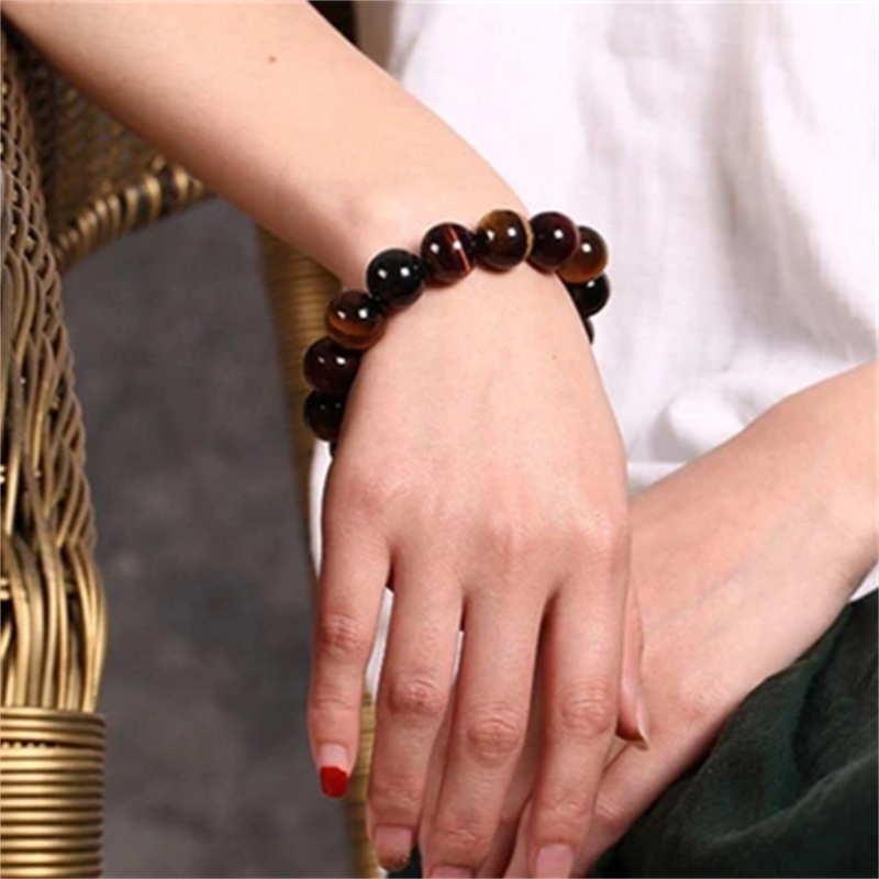 Tiger Eye Natural Crystal Stone Buddha Bead Bracelet