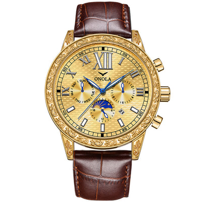 Stylish And Versatile Automatic Mechanical Leather Watch