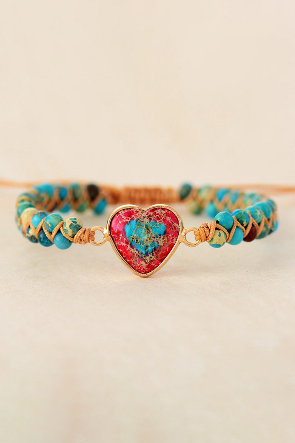 Handmade Heart Shape Natural Stone Bracelet 