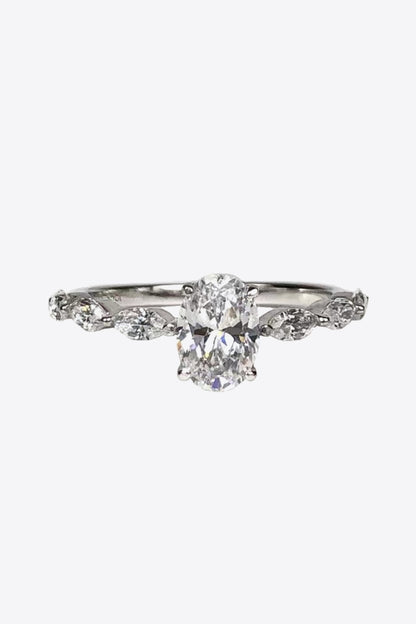 1 Carat Moissanite Oval Ring 