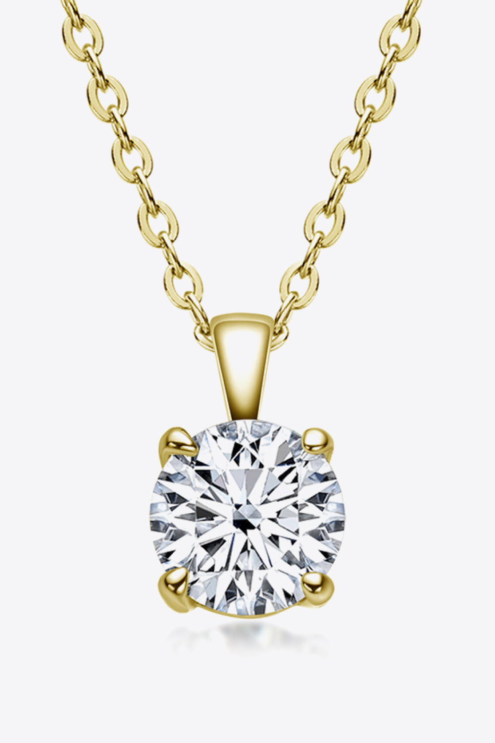 925 Sterling Silver 1 Carat Moissanite Chain-Link Necklace 