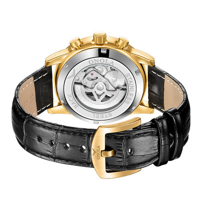 Stylish And Versatile Automatic Mechanical Leather Watch