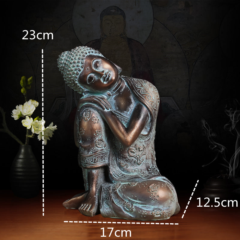 Zen White Sleeping Buddha Resin Crafts Decoration Creative Character Ornaments