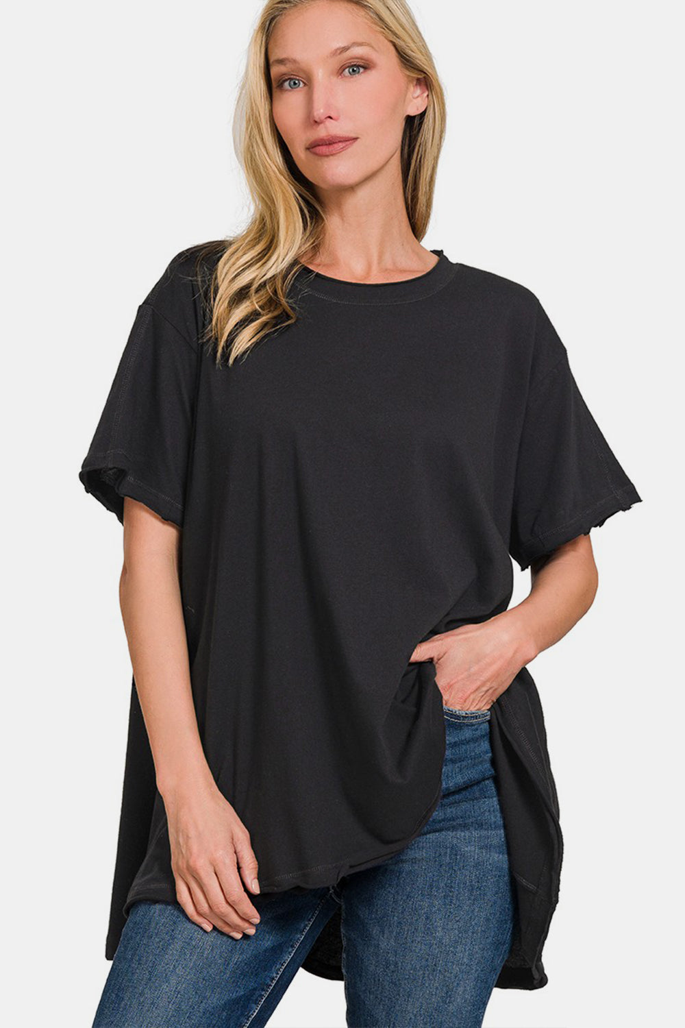 Zenana Round Neck Short Sleeve T-Shirt - Babbazon New Products