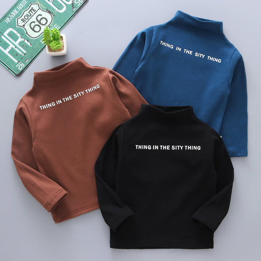 Children's Half Turtleneck Long Sleeve Bottoming Shirt