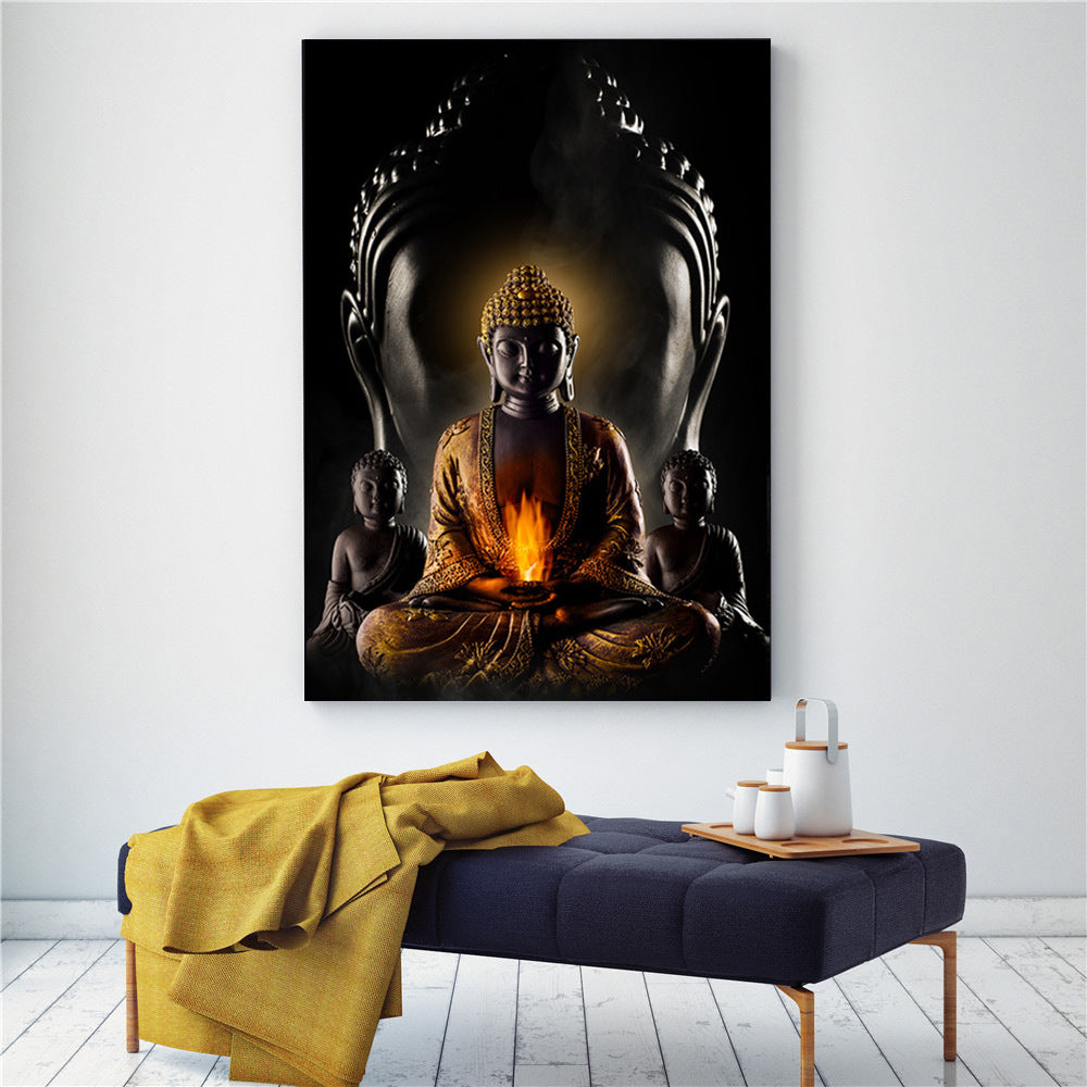 HD Modern Home Single Colorful Buddha Oil Painting On Canvas