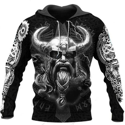 European Code Fashion 3D Digital Viking Printed Hoodie