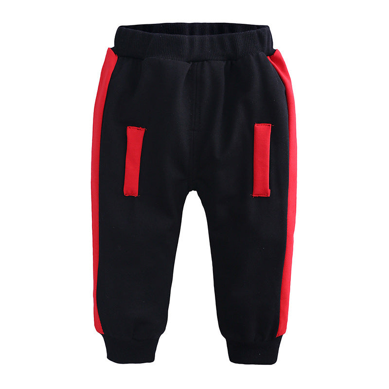 Boys letter sports color matching two-piece set