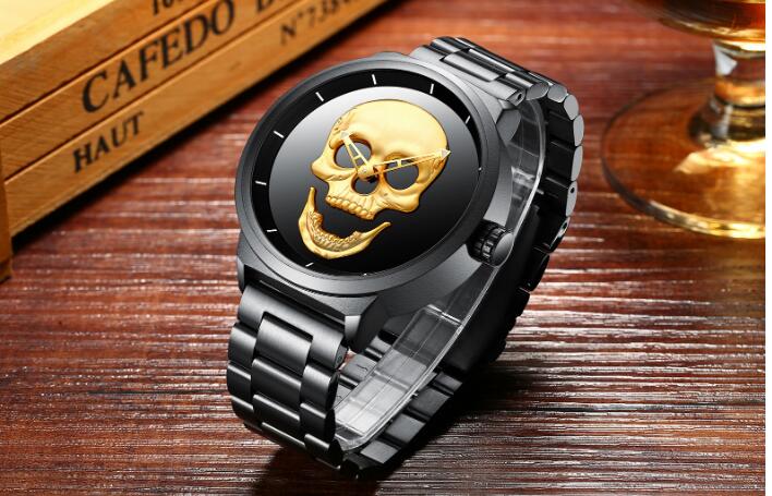 Fashion simple skull men's watch waterproof ghost head quartz watch female