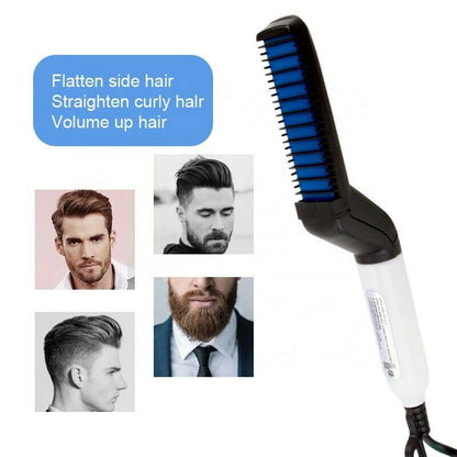 Hair Straightener Men Multifunctional Comb Curling Electric Brush Professional Hair Comb Brush Beard Straightener Hair Curler Fast Heating Styling Tools 