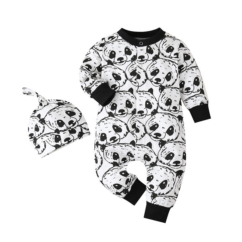 Cartoon panda romper