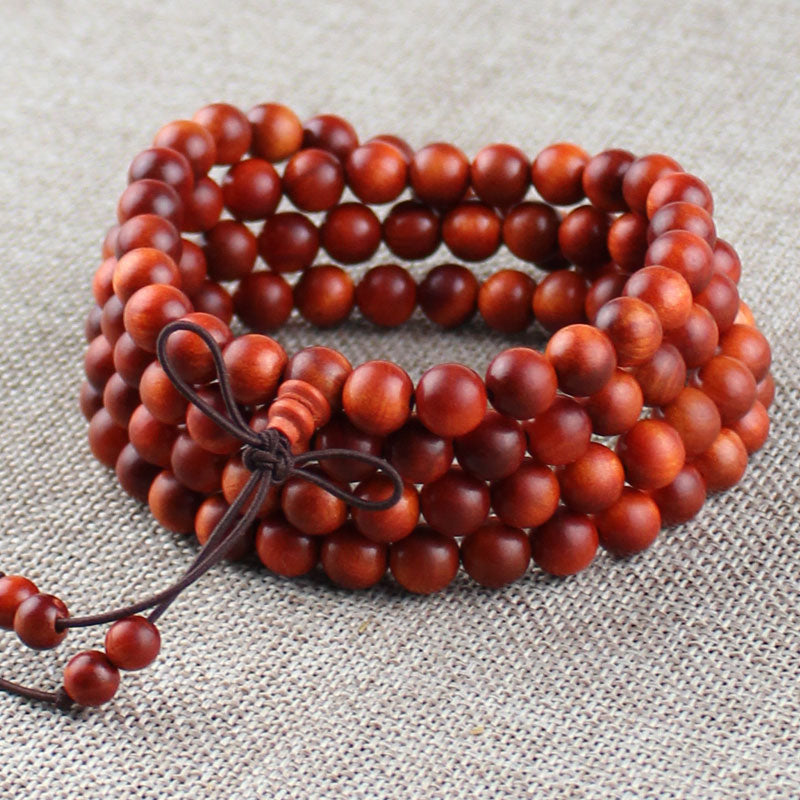 Natural Wood Bracelet 108 Buddha Beads Necklace