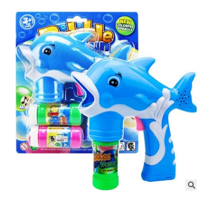 Children's Automatic Light Bubble Gun Toy Cute Cartoon Dolphin Shape Bubble Gun