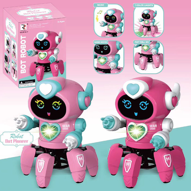 Smart Dancing Robot Electronic Six-claw Dance Robot Included LED Music Nina Robot Toys for Children Birthday Gift