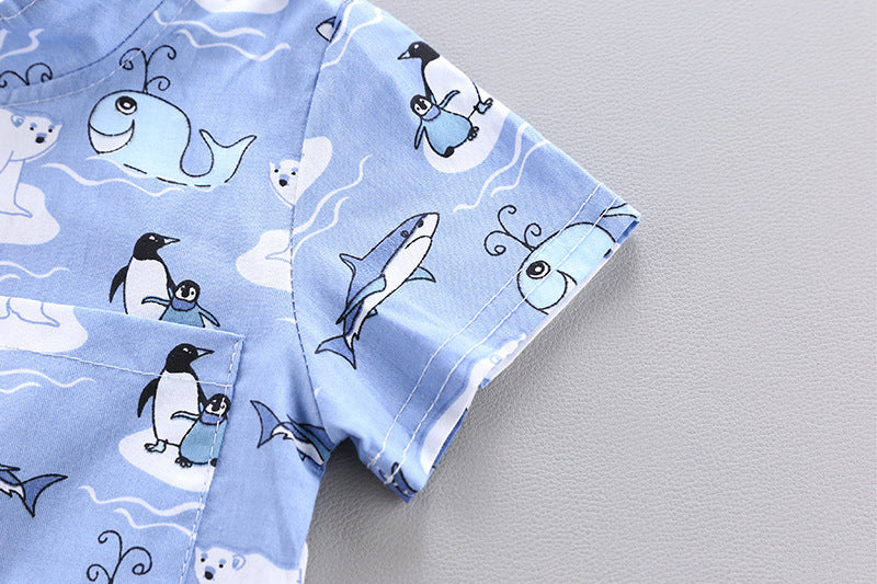 Boy baby infant child suit shirt short sleeve suit