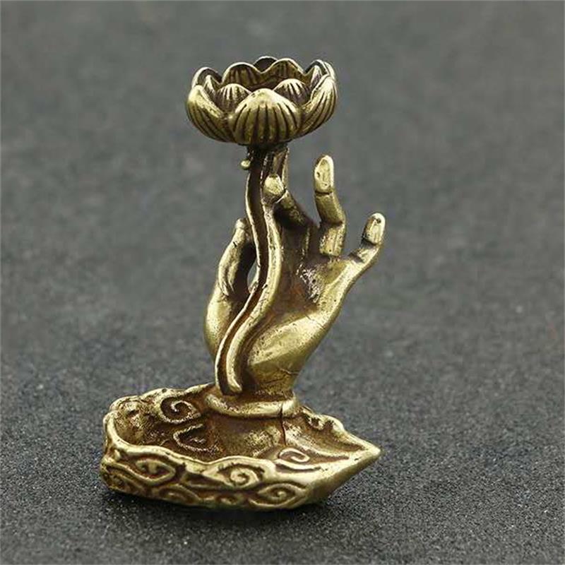 Antique Buddha Hand Incense Stick Incense Stove Brass Artifact Tabletop Decoration