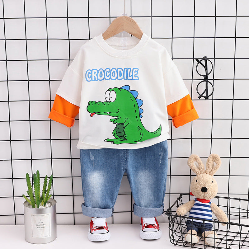 Dinosaur long sleeve cotton sweatshirt