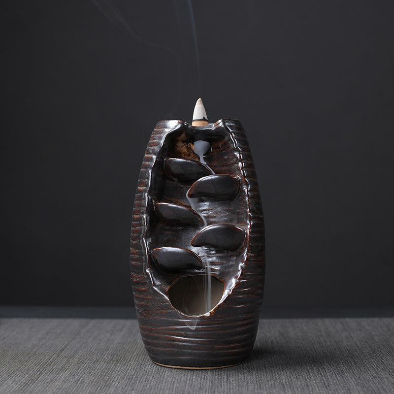 Ceramic Retro Stone Mill Back Flow Incense Creative Back Flow Incense Burner Ornaments