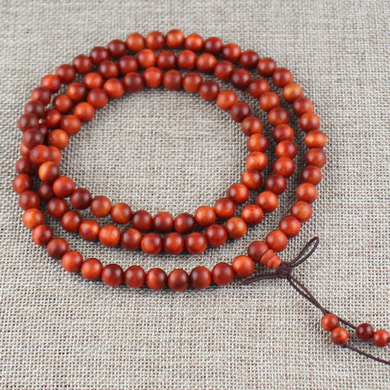 Natural Wood Bracelet 108 Buddha Beads Necklace