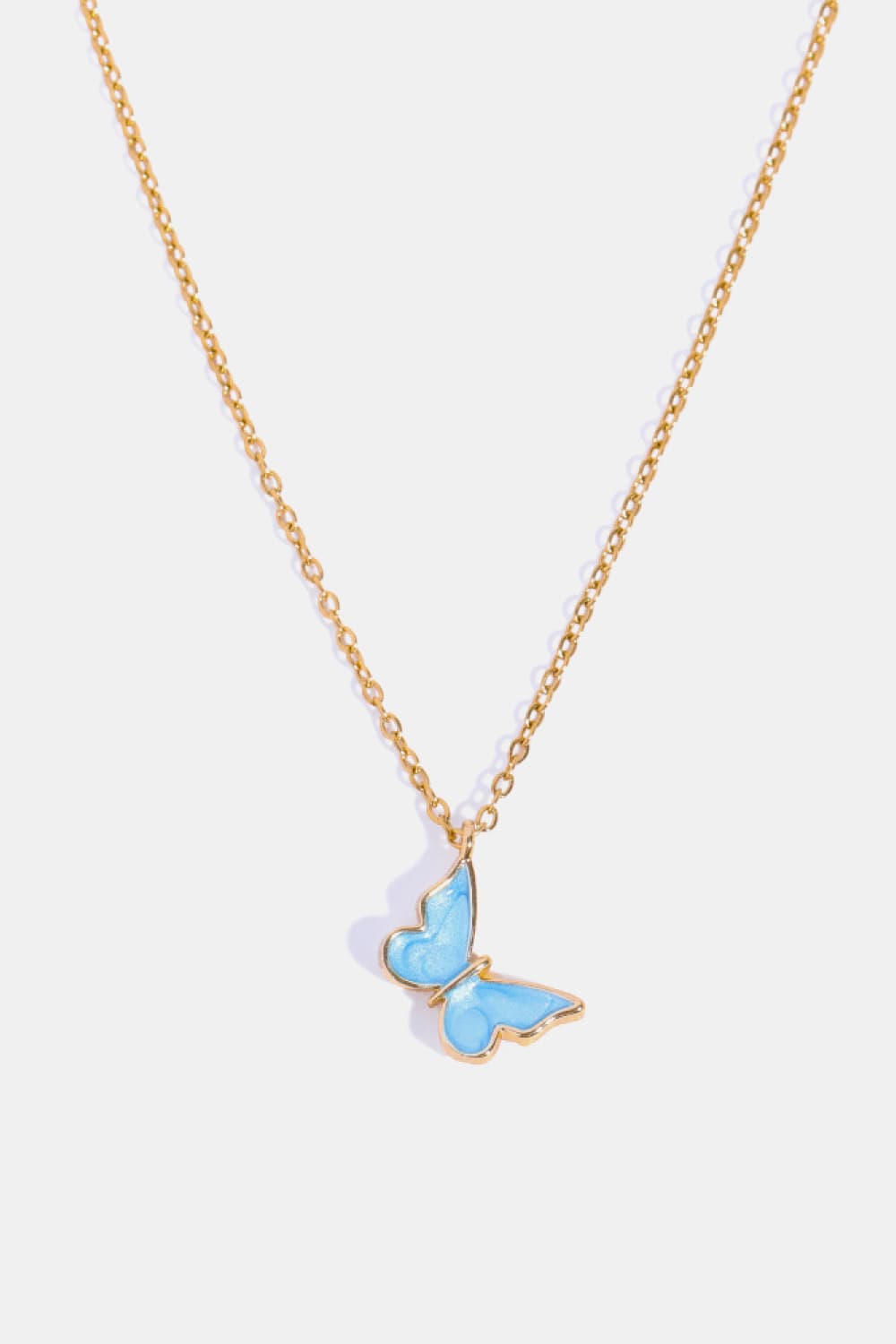 Butterfly Pendant Copper 14K Gold-Plated Necklace 