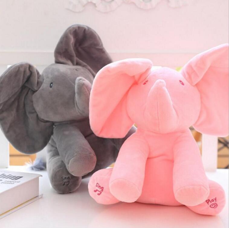 Interactive Peek-A-Boo Elephant Plush Toy 