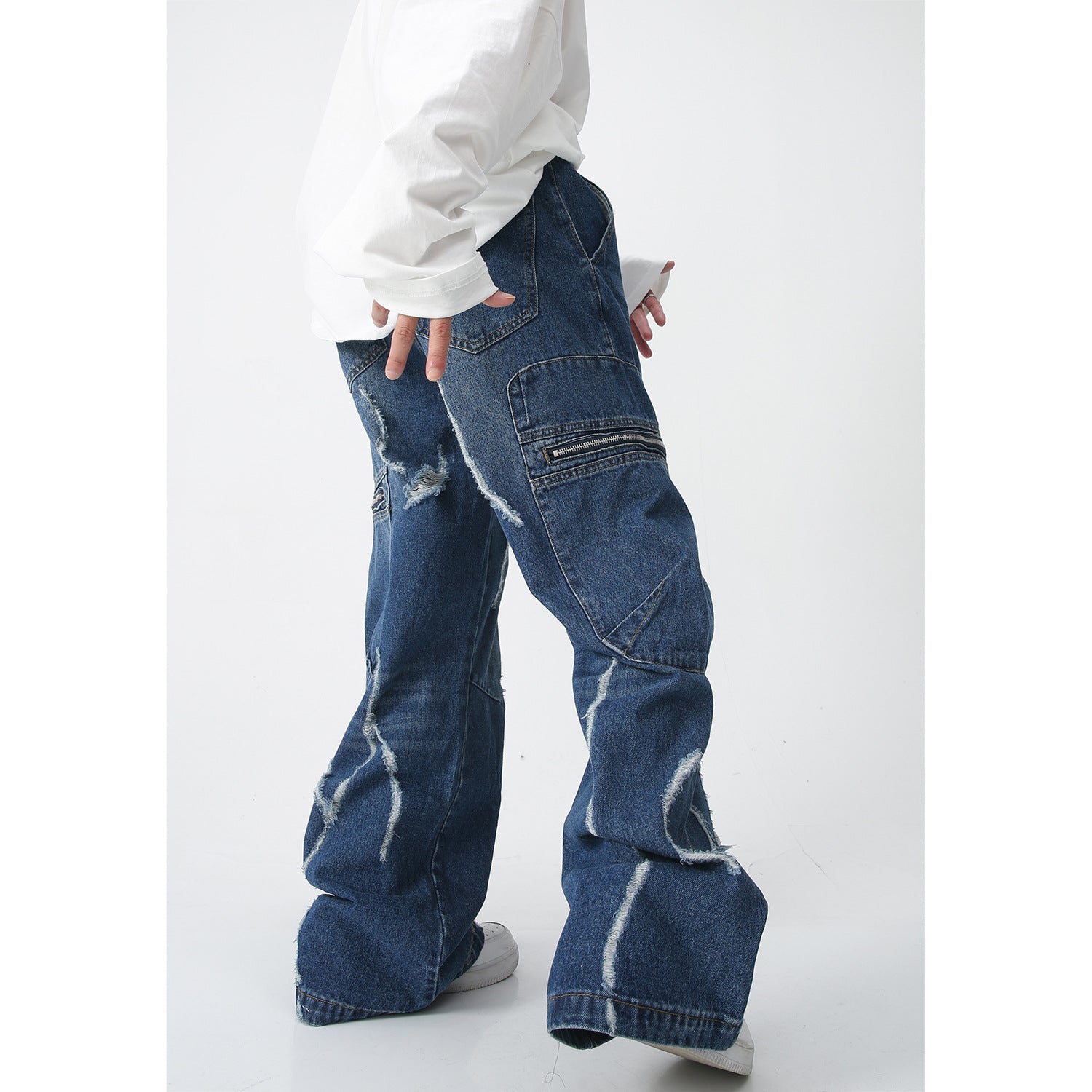 Loose Straight Zipper Hip Hop Overalls