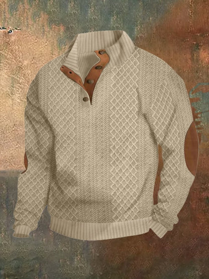 Men's Sweater Digital Printing Polyester Solid Color Retro