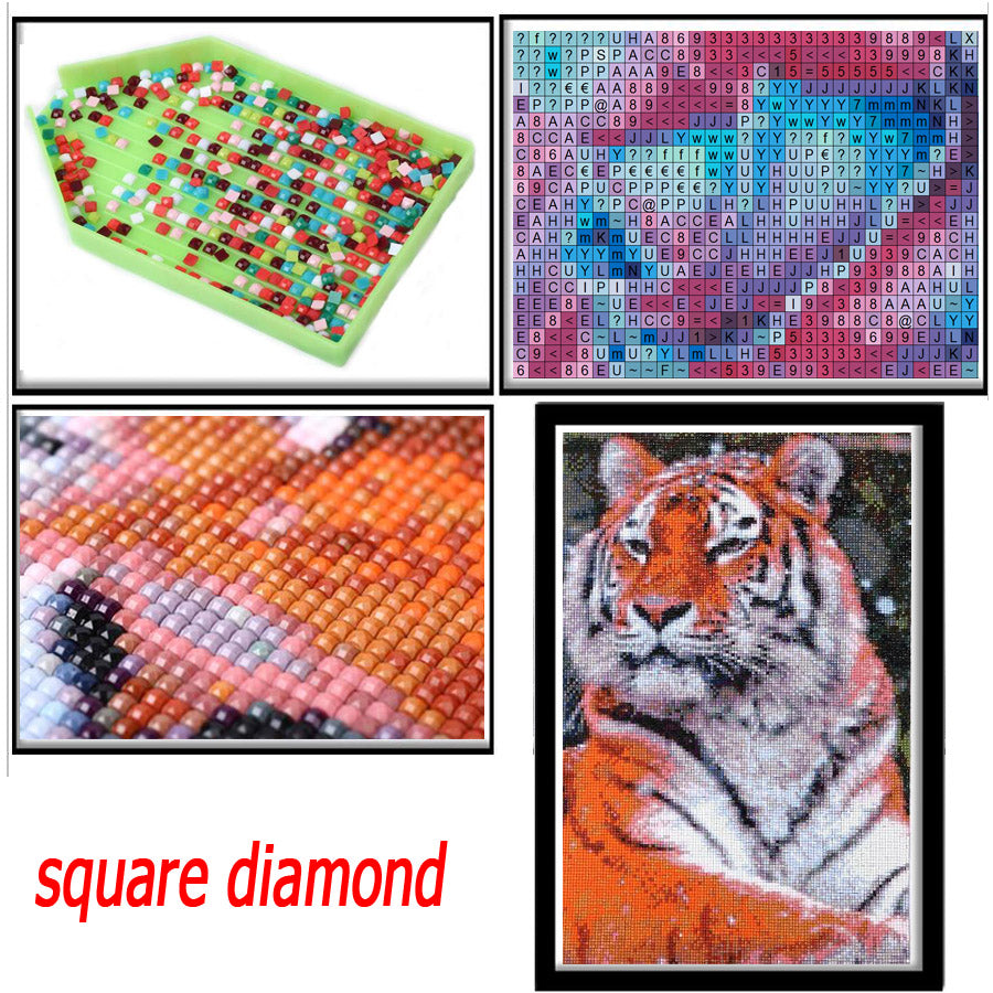 Diamond painting, fashion red lips, square/round diamond