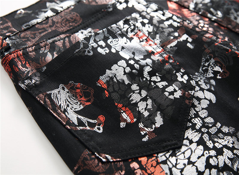 Black printed nightclub pants