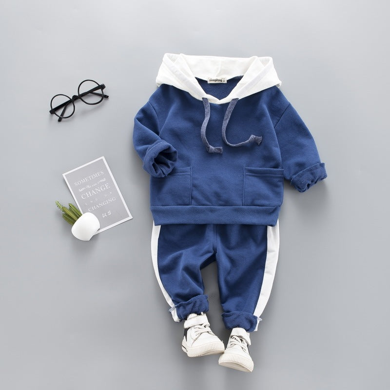 Alphabet hooded boy's hoodie suit