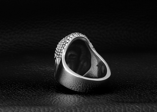 Sakyamuni Buddha head steel titanium ring