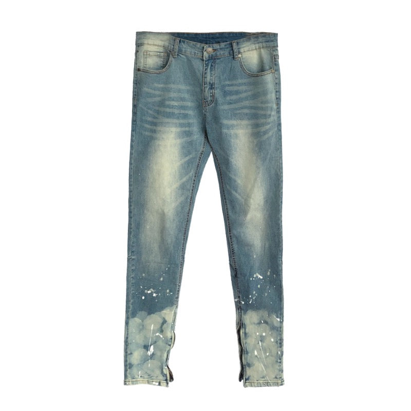 Men's jeans gradient color fashion large size blue men's jeans