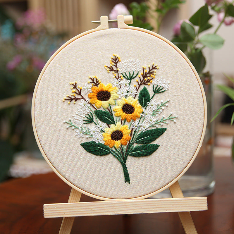 Hand-made Diy Material Package For Embroidered Butterfly Flowers And Paintings