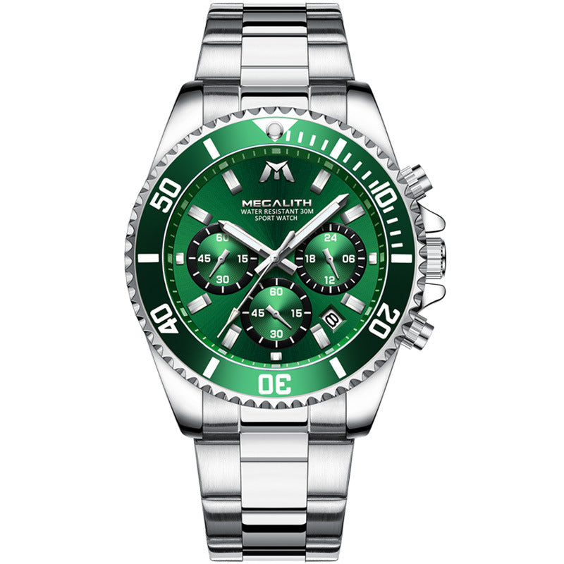 All-match six-pin three-eye men's watch