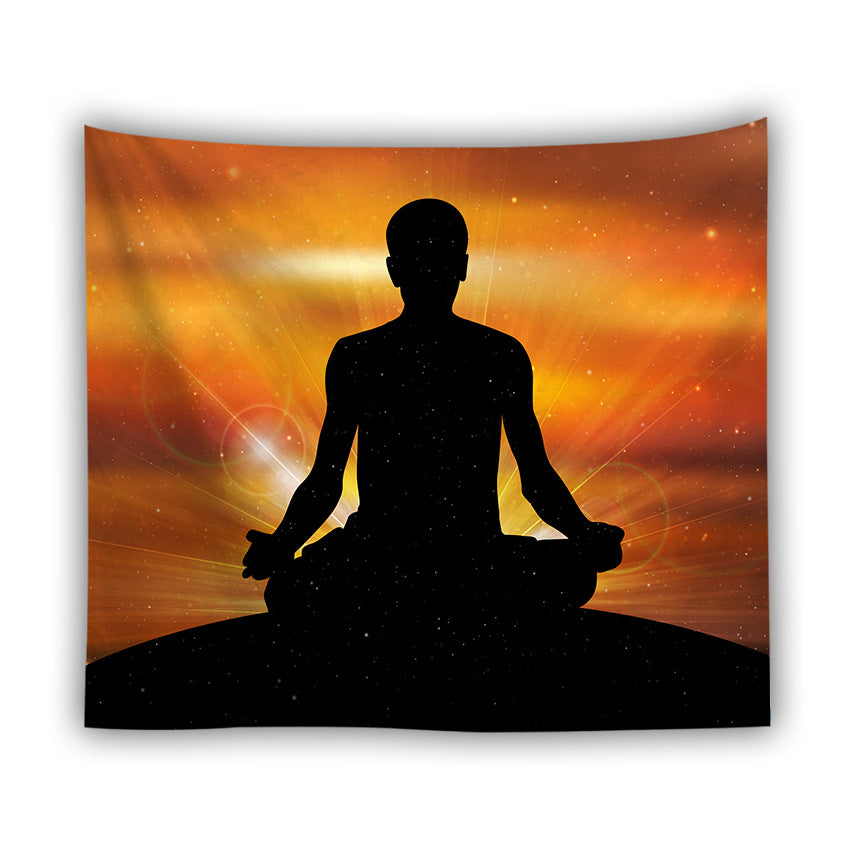 Digital printing sitting Buddha tapestry