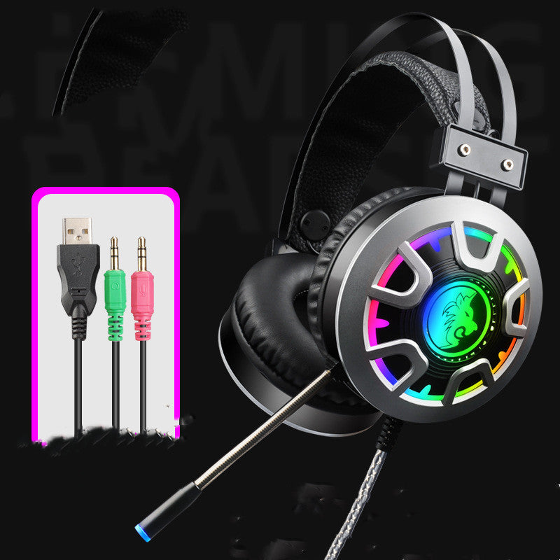 M5 Gaming Headset RGB Colorful Luminous Anti-Noise Heavy Bass Cable