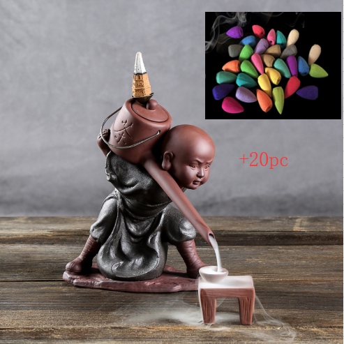 Ceramic backflow incense burner decoration