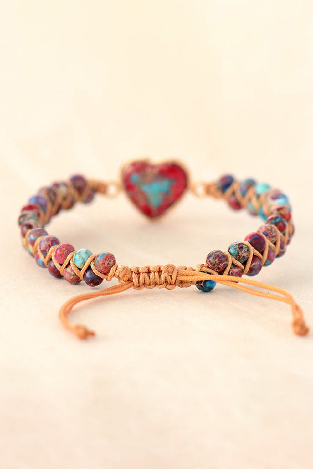 Handmade Heart Shape Natural Stone Bracelet 