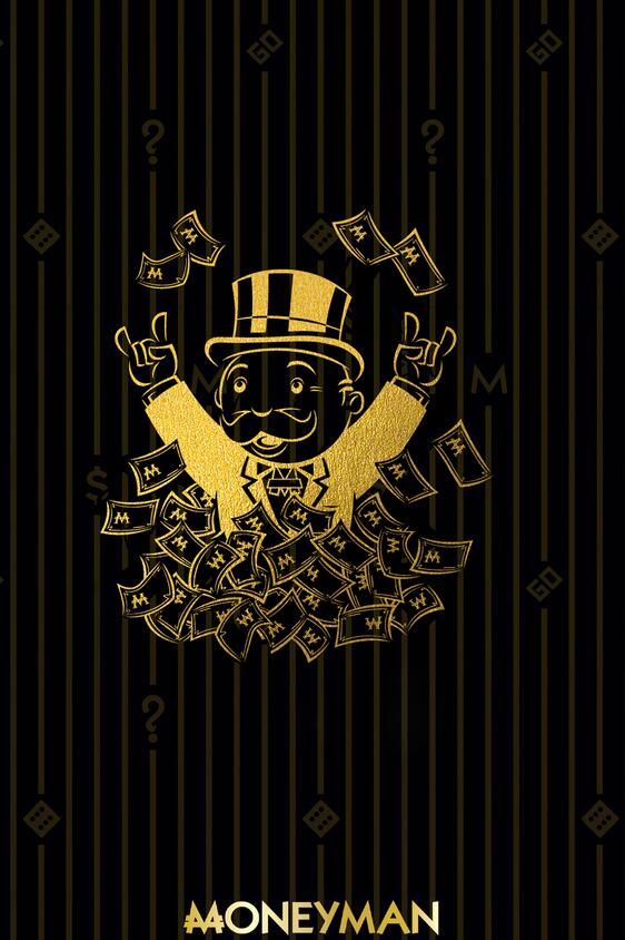 Abstract Golden Monopoly Art Posters And Prints Rich Money Man Pictures On Canvas Wall Paintings