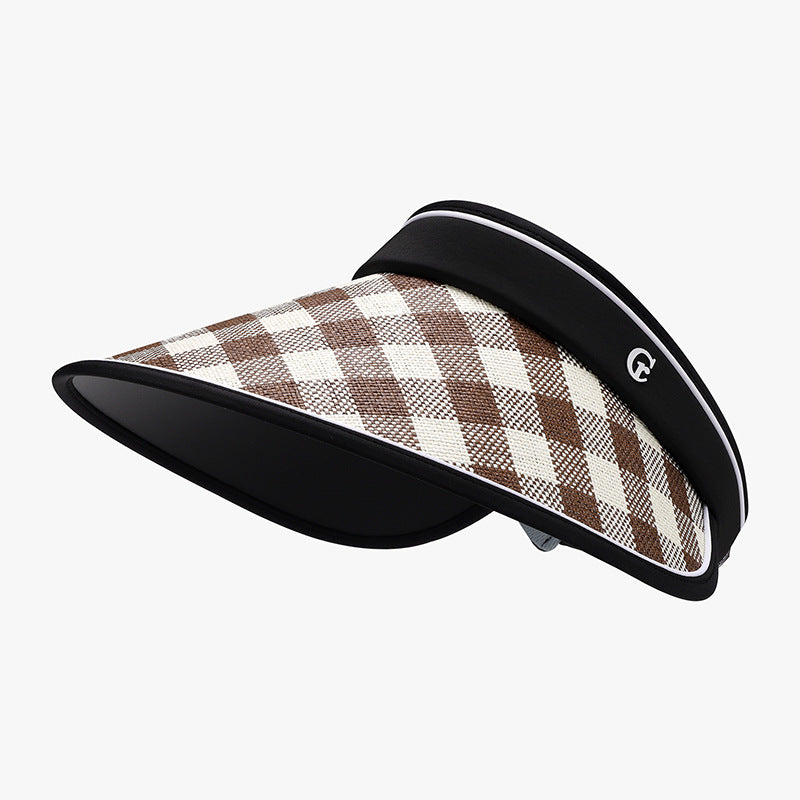 Plaid Natural Grass Adjustable Sun Hat - Babbazon New Products