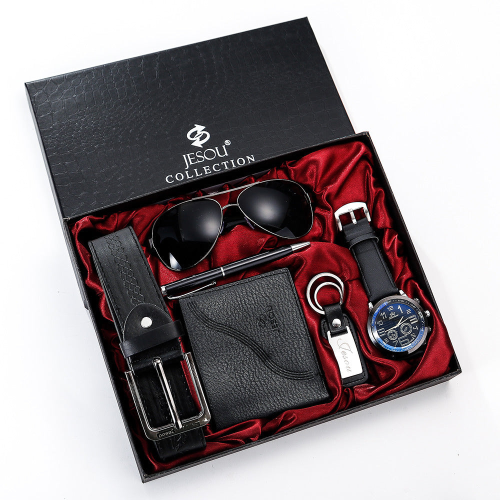 Mens gift set beautifully packaged watch belt wallet