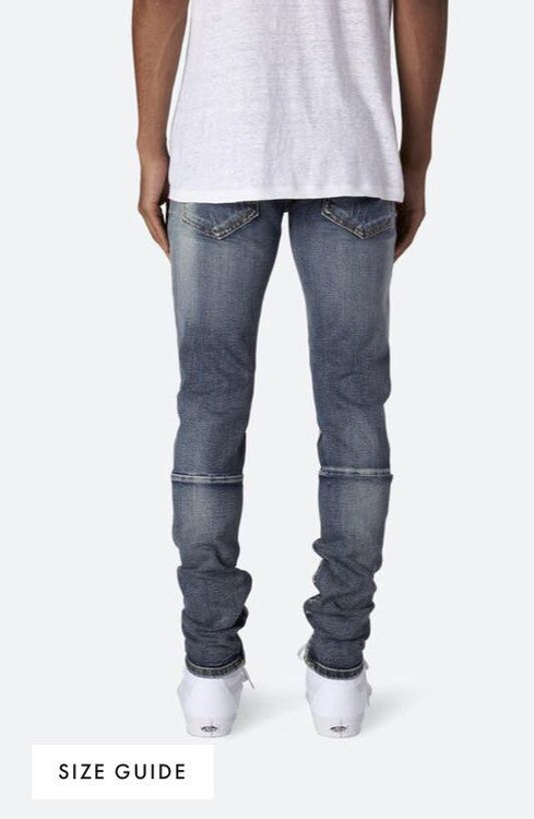 Knife cut classic zipper beam pants jeans